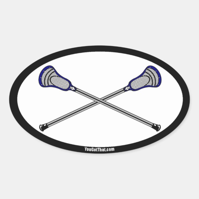 Lacrosse Ovaler Aufkleber (Vorderseite)