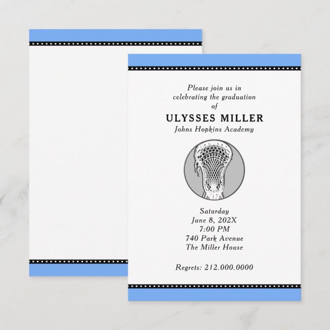 Lacrosse-Party Einladung (Vorne/Hinten)