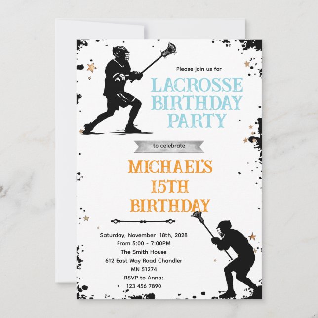 Lacrosse party invitation einladung (Vorderseite)