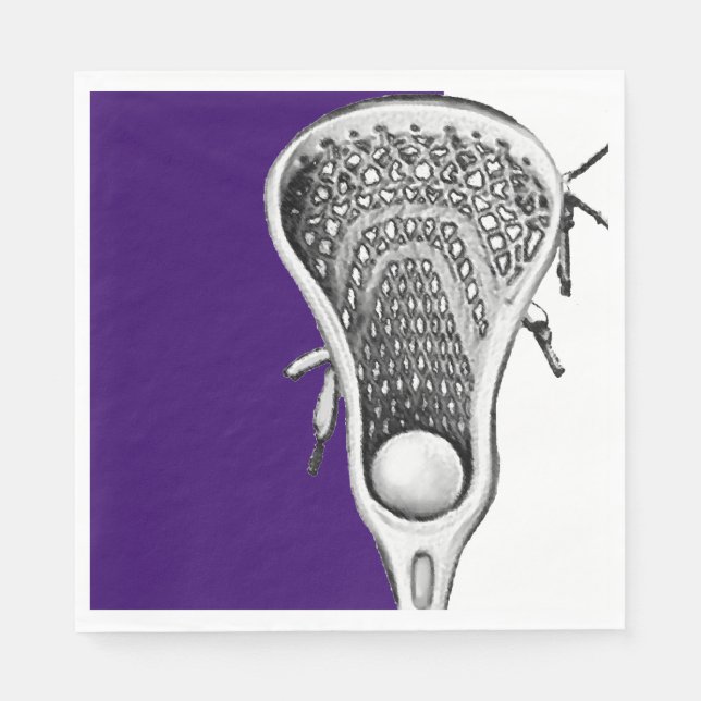 Lacrosse Party Lila Serviette (Vorderseite)