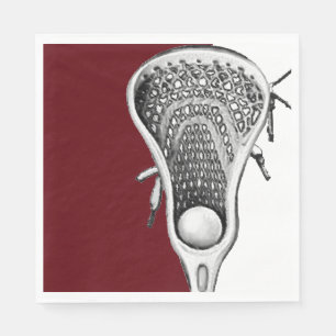 Lacrosse Party Maroon Serviette