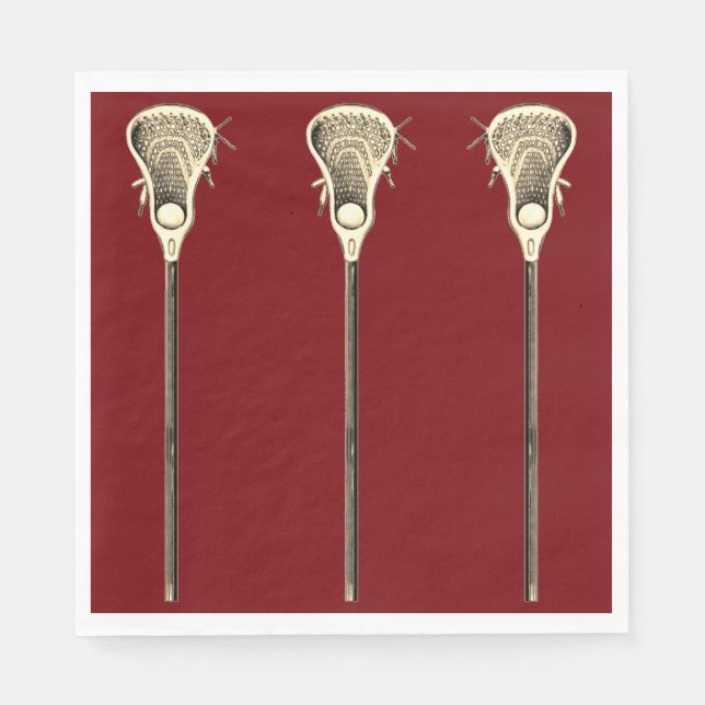 Lacrosse Party Maroon Serviette (Vorderseite)