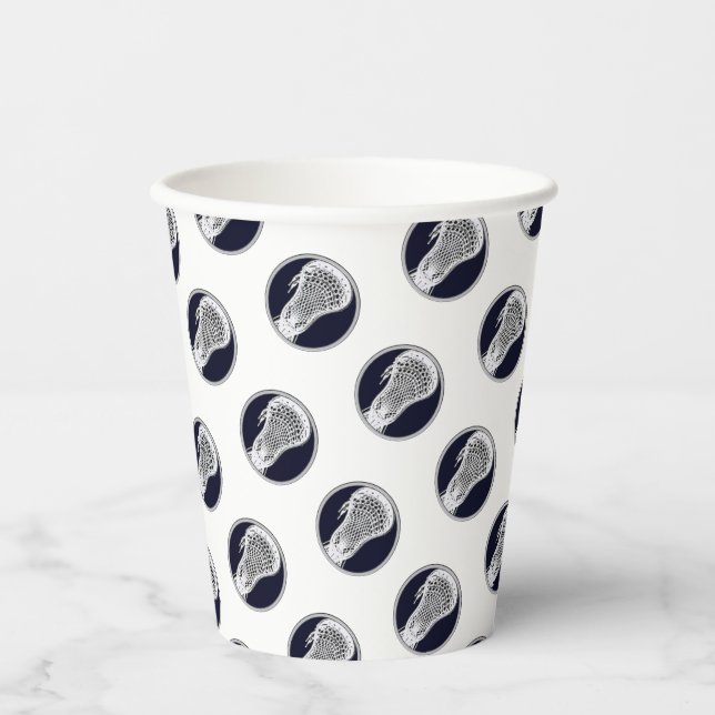 Lacrosse Party Navy Blue Pappbecher (Vorderseite)