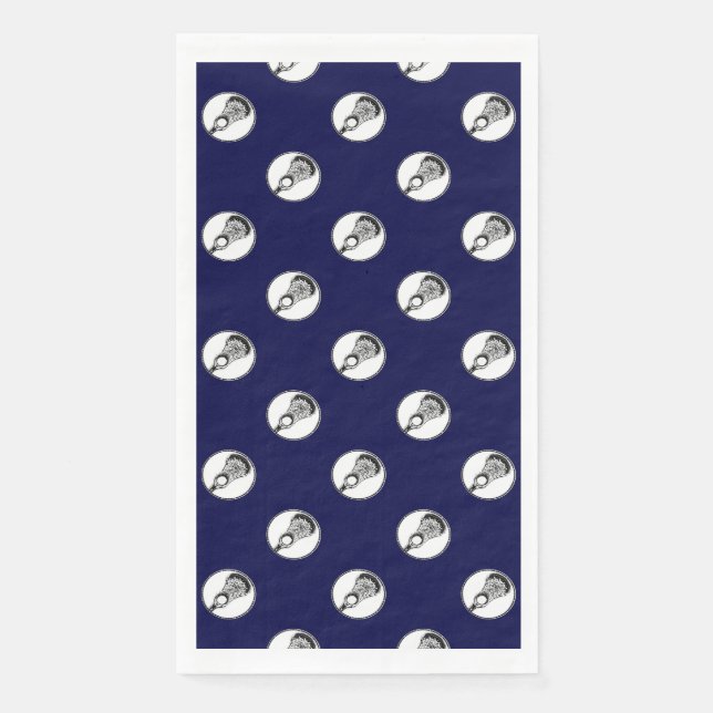 Lacrosse Party Navy Blue Serviette (Vorderseite)