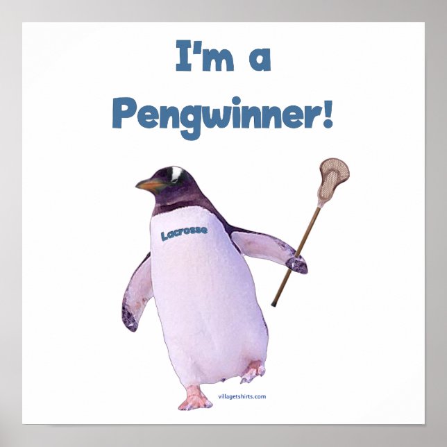 Lacrosse Penguin Poster (Vorne)