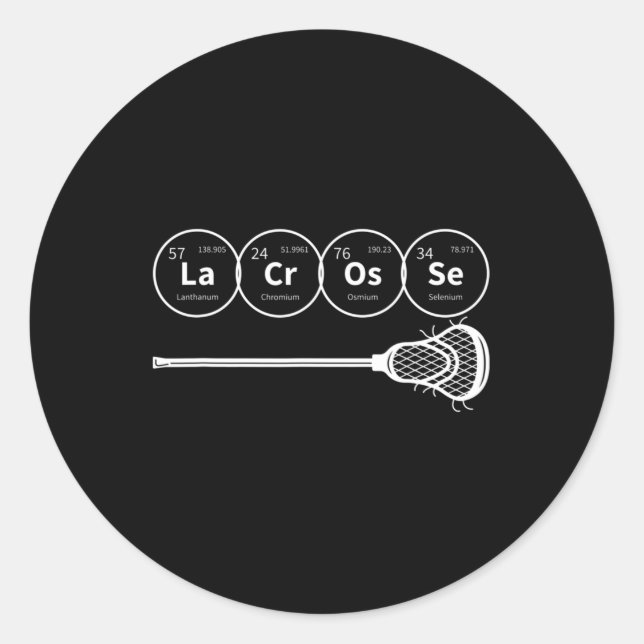 Lacrosse Periodic Table of Elements Chemistry Gift Runder Aufkleber (Vorderseite)