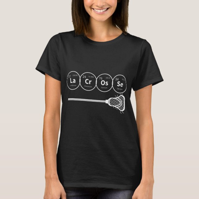 Lacrosse Periodic Table of Elements Chemistry Gift T-Shirt (Vorderseite)