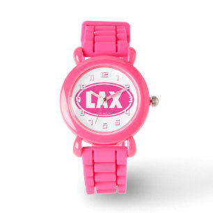 Lacrosse Pink LAX Oval Armbanduhr