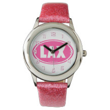 Lacrosse Pink LAX Oval Armbanduhr