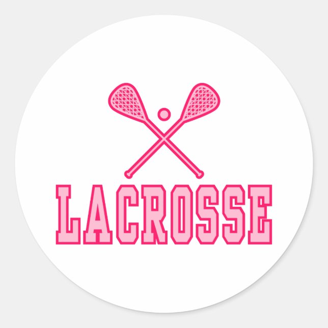 Lacrosse Pink Runder Aufkleber (Vorderseite)