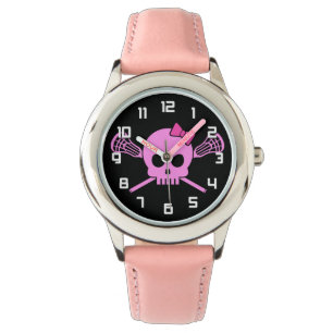 Lacrosse Pink Skull-Uhr Armbanduhr