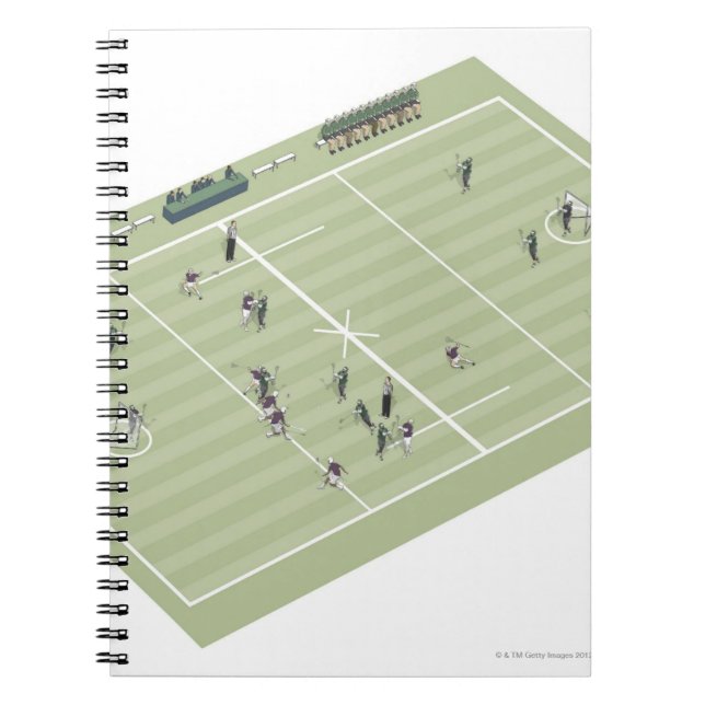 Lacrosse Pitch und Positionen Notizblock (Vorderseite)