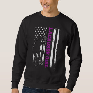 Lacrosse Player Apparel American Flag Lax Girl Lac Sweatshirt