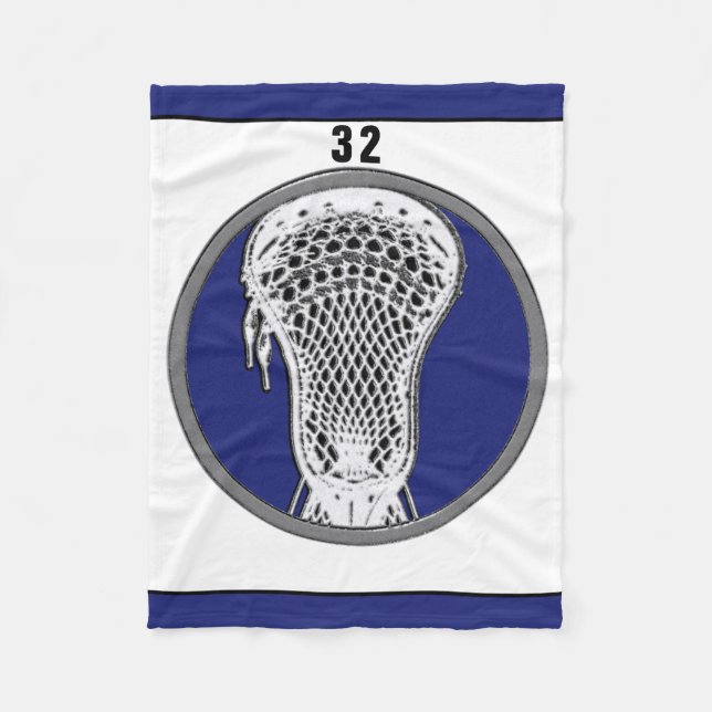 Lacrosse Player Blue Team Fleecedecke (Vorderseite)