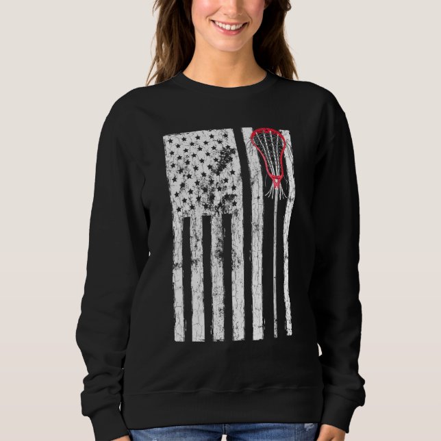Lacrosse Player Coach Graphic USA Sweatshirt (Vorderseite)