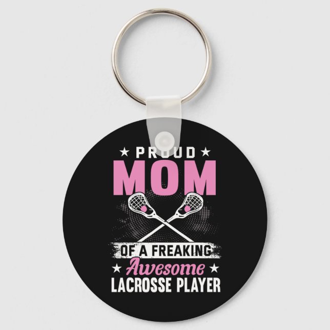 Lacrosse Player Coach Mama Mutter Schlüsselanhänger (Vorderseite)
