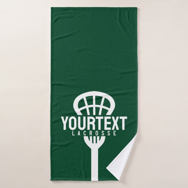 Lacrosse Player CUSTOM TEXT Team Mesh Sport Stick Badhandtuch Set (Badehandtuch)