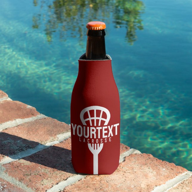 Lacrosse Player CUSTOM TEXT Team Mesh Sport Stick Flaschenkühler (In Situ Pool)