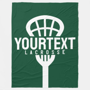 Lacrosse Player CUSTOM TEXT Team Mesh Sport Stick Fleecedecke