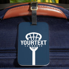 Lacrosse Player CUSTOM TEXT Team Mesh Sport Stick Gepäckanhänger