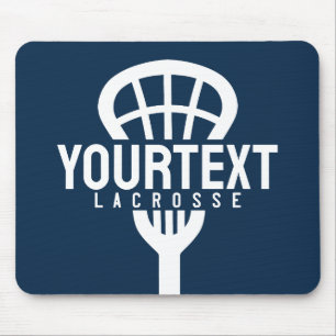 Lacrosse Player CUSTOM TEXT Team Mesh Sport Stick Mousepad