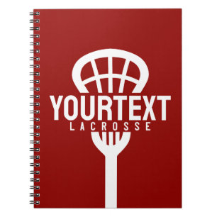 Lacrosse Player CUSTOM TEXT Team Mesh Sport Stick Notizblock