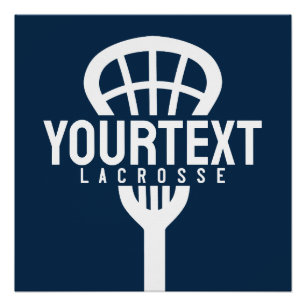 Lacrosse Player CUSTOM TEXT Team Mesh Sport Stick Poster