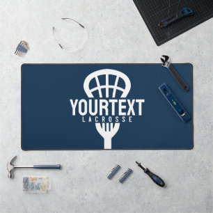 Lacrosse Player CUSTOM TEXT Team Mesh Sport Stick Schreibtischunterlage