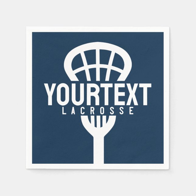 Lacrosse Player CUSTOM TEXT Team Mesh Sport Stick Serviette (Vorderseite)