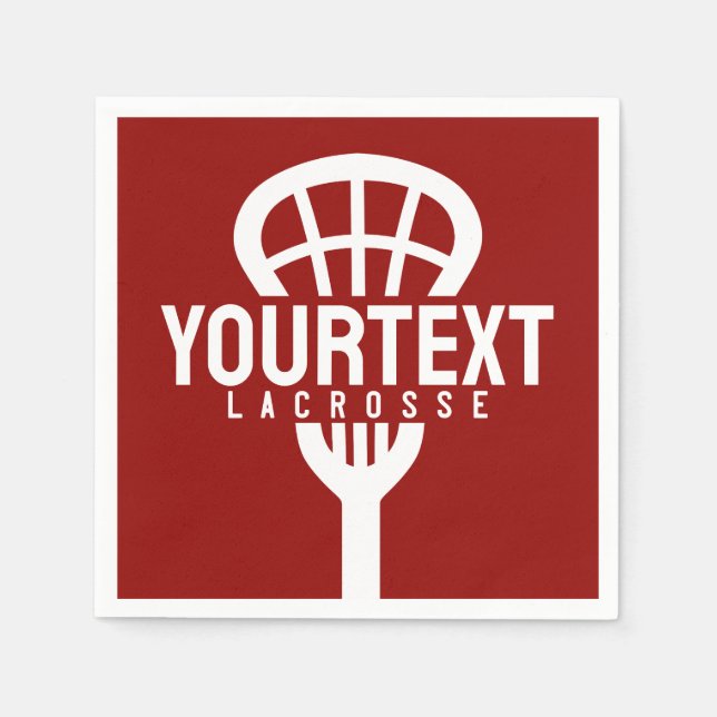 Lacrosse Player CUSTOM TEXT Team Mesh Sport Stick Serviette (Vorderseite)