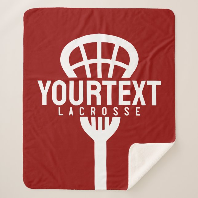 Lacrosse Player CUSTOM TEXT Team Mesh Sport Stick Sherpadecke (Vorderseite)