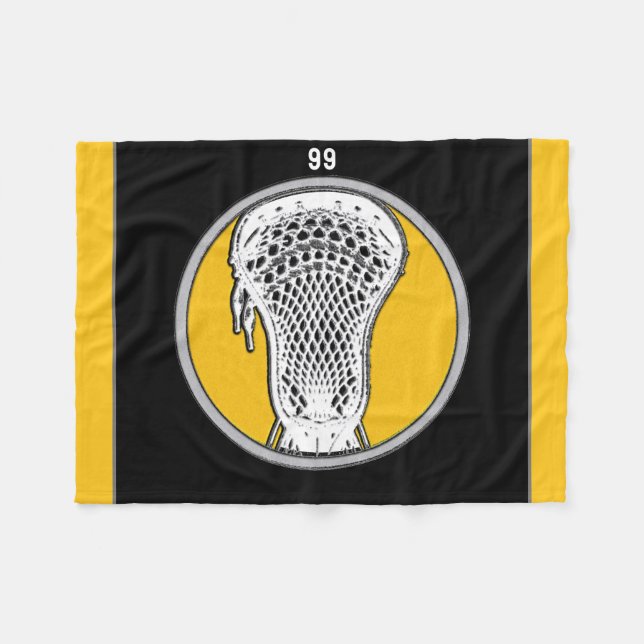 Lacrosse Player Fleecedecke (Vorderseite (Horizontal))
