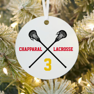 Lacrosse Player Foto Teamfarben Anzahl Sportarten Ornament Aus Metall