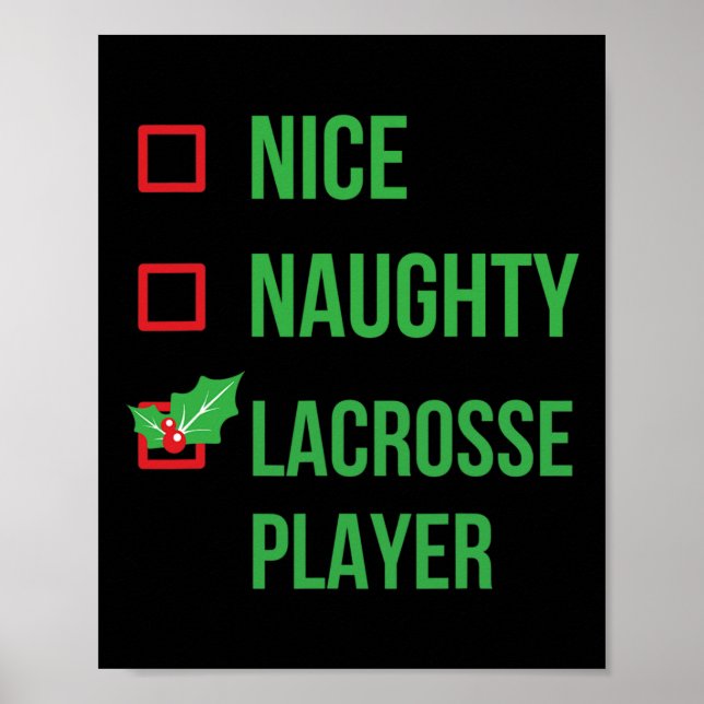 Lacrosse Player Funny Pajama Weihnachtsgeschenk Poster (Vorne)