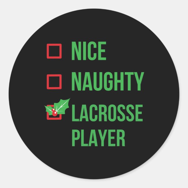 Lacrosse Player Funny Pajama Weihnachtsgeschenk Runder Aufkleber (Vorderseite)