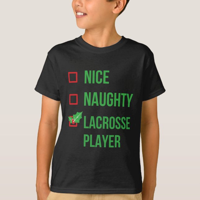 Lacrosse Player Funny Pajama Weihnachtsgeschenk T-Shirt (Vorderseite)