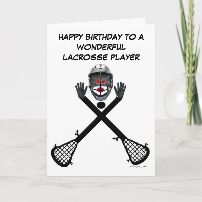 Lacrosse Player Geburtstag Karte (Vorderseite)
