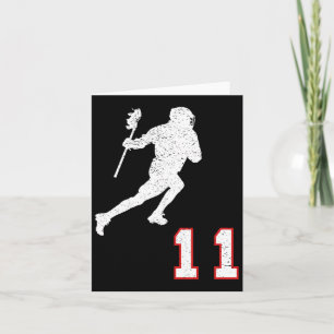 Lacrosse Player Geschenknummer 11 für Lacrosse Fan Karte