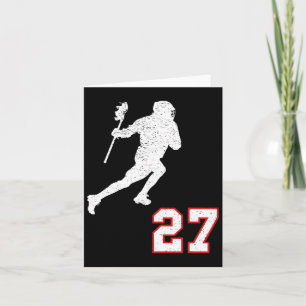 Lacrosse Player Geschenknummer 27 für Lacrosse Fan Karte
