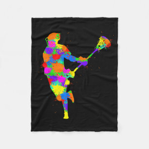 Lacrosse Player Kids Boys Jugend Fleecedecke