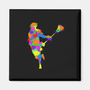 Lacrosse Player Kids Boys Jugend Magnet