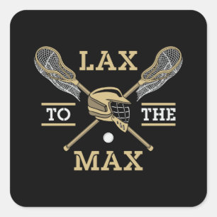Lacrosse Player lax auf das Max Stick Funny Gesche Quadratischer Aufkleber