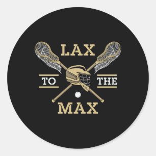 Lacrosse Player lax auf das Max Stick Funny Gesche Runder Aufkleber