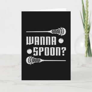 Lacrosse Player Lax Wanna Spoon Stick Funny Gift Karte