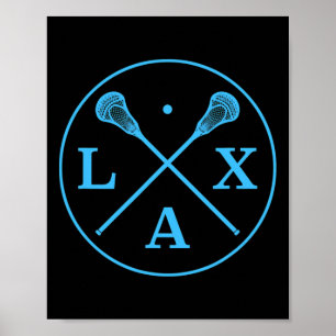 Lacrosse Player-Logo - T-Shirt für die blaue Teamf Poster