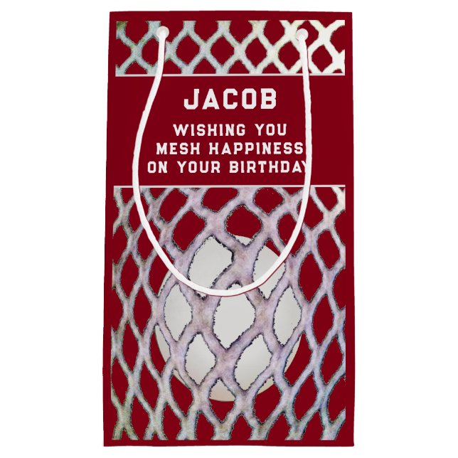 Lacrosse Player Maroon Kleine Geschenktasche Geschenktüte (Vorderseite)