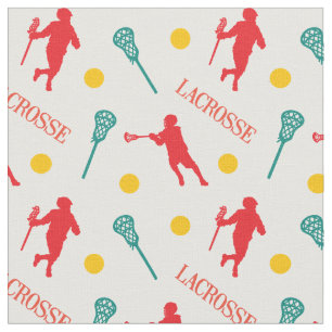 Lacrosse Player-Muster für rote und grüne männl Stoff
