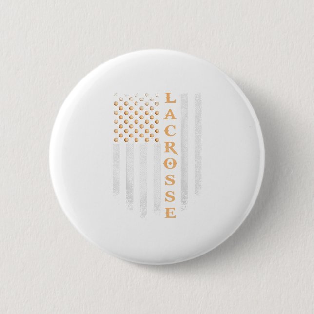 Lacrosse Player Patriotic Funny Button (Vorderseite)