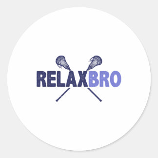 Lacrosse Player Relax Bro Funny Lax Geschenk Männe Runder Aufkleber