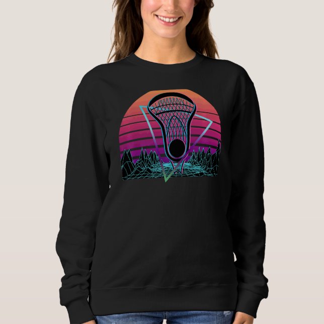 Lacrosse Player Retro Lax Sweatshirt (Vorderseite)